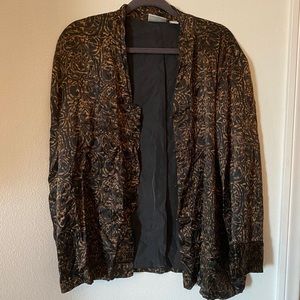 ESPRESSO BROWN SILK KIMONO TOP